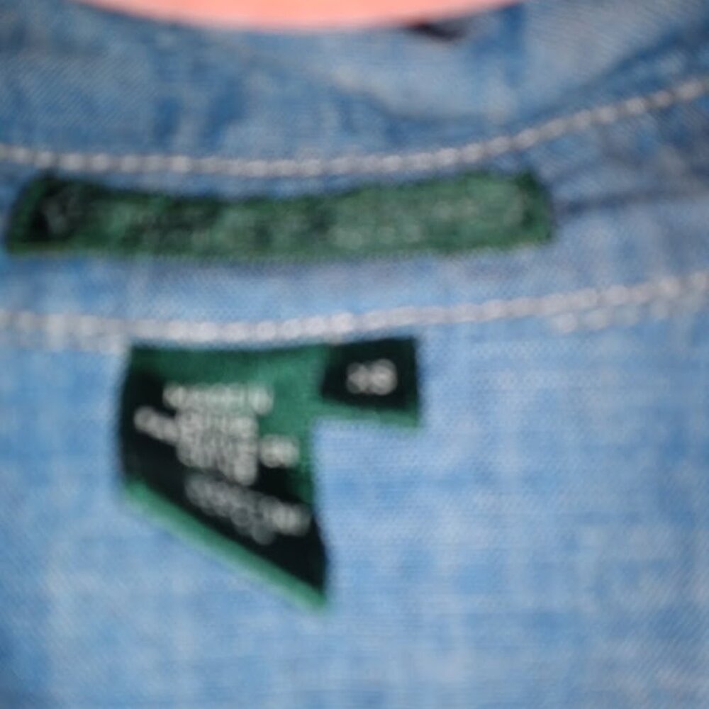Lauren Jeans Company: Blue long sleeve button closure Cotton shirt w/ two pocket - Picture 4 of 5